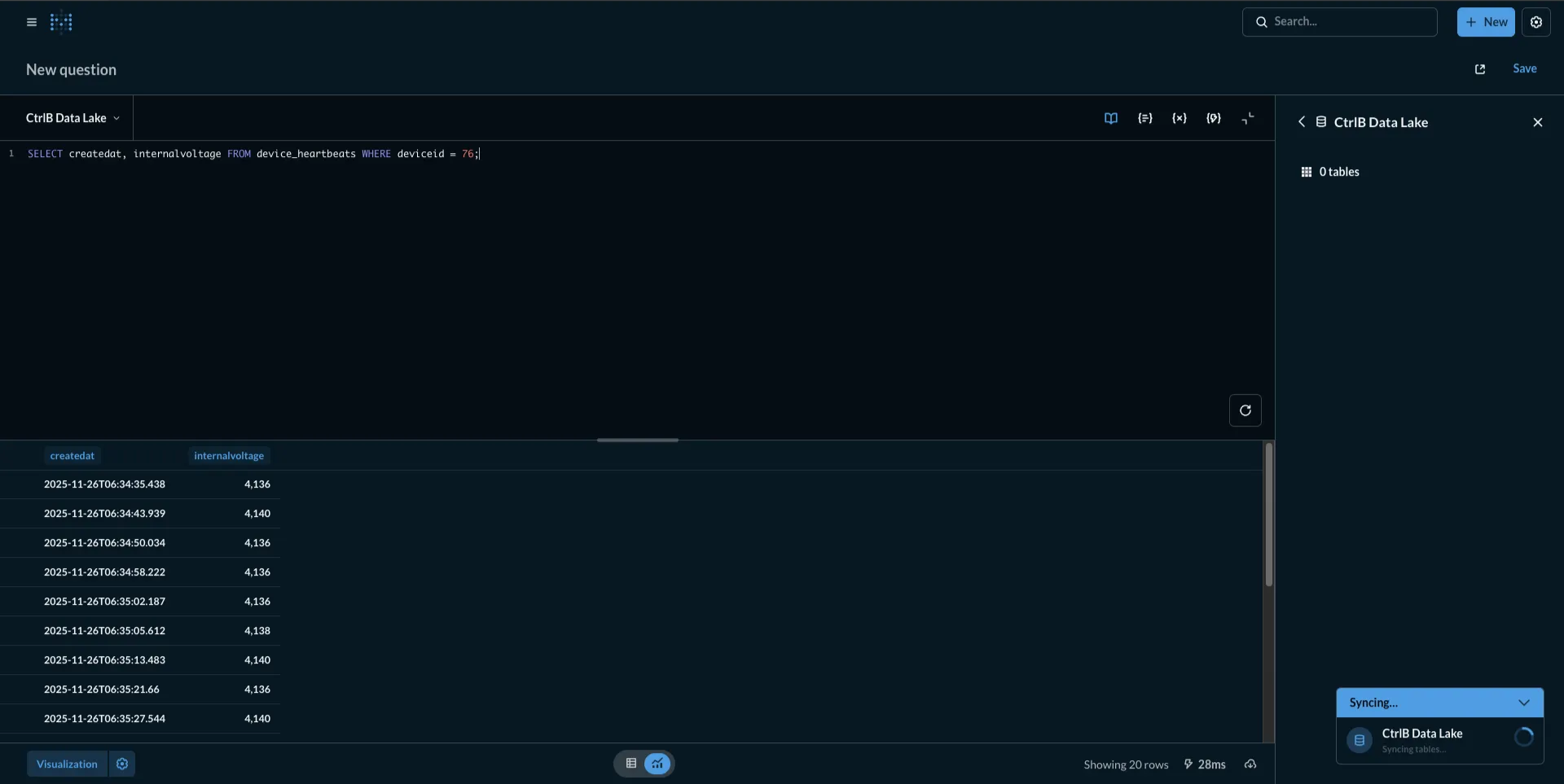 Screenshot of SQL Query Execution