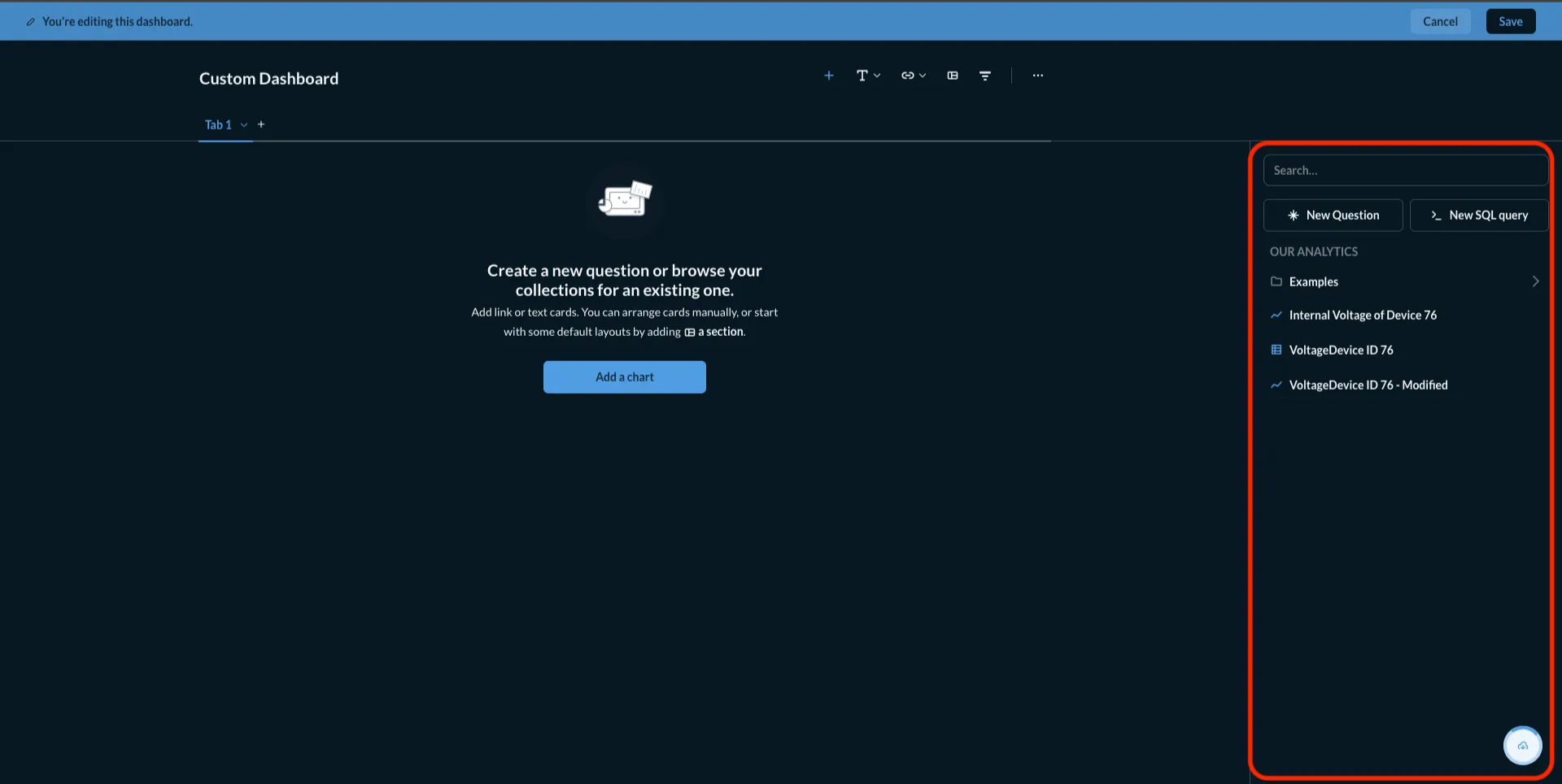 Screenshot of Sidebar Options