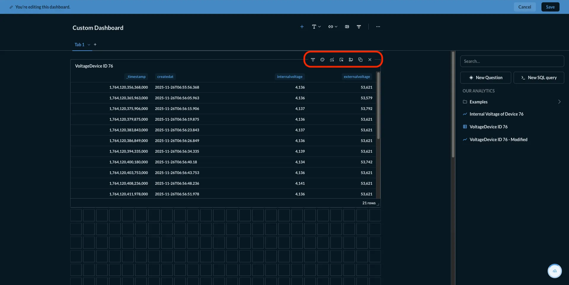 Screenshot of Chart Icon